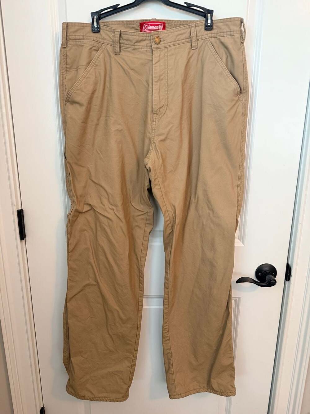 Coleman Fleece Lined Canvas Utility Work Pants Men's 36x32 Tan Khaki
